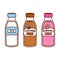 Cartoon milk bottles