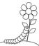 Cartoon millipede, image for children to be colored, black and white.
