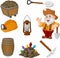 Cartoon miner tools collection set