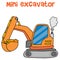 Cartoon mini excavator vector art