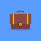 cartoon minimal brown suitcase icon