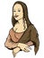 Cartoon of the Mona Lisa with her smile