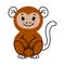 Cartoon monkey animal character with math shape