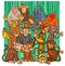 Cartoon monkey characters group