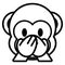 Cartoon Monkey Emoji Isolated On White Background