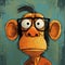 Cartoon Monkey With Glasses: A Photographic Portrait In Precisionism Style