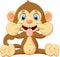 Cartoon monkey making a teasing face