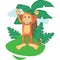Cartoon monkey mascot on background