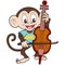 Cartoon Monkey Playing a Cello