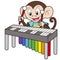 Cartoon Monkey Playing a Vibraphone