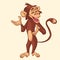 Cartoon monkey smiling. Vector illustration.