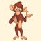 Cartoon monkey smiling. Vector illustration