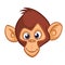 Cartoon monkey. Vector happy chimpanzee Illustration.