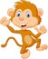 Cartoon monkey waving and dancing
