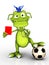 Cartoon monster as soccer referee.