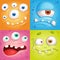 Cartoon monster faces