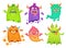 Cartoon monster ghost. Angry scary monsters mascot characters, goofy alien creature and gremlin character vector