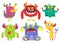 Cartoon Monsters collection. Vector set of cartoon monsters isolated. Ghost, troll, gremlin, goblin, devil and monster.
