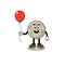 Cartoon of moon holding a balloon