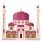 Cartoon mosque. Islamic building. Arabian building icon
