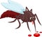 Cartoon mosquito drinking blood