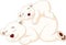 Cartoon mother and baby polar bear sleeping