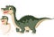 Cartoon Mother dinosaur with baby hatching