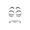 Cartoon mournful or sad face, vector unhappy emoji