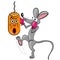 Cartoon mouse boxing. isolated character