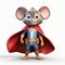 Cartoon Mouse In A Cape A Photorealistic Rendering Of A Youthful Protagonist