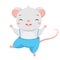 Cartoon mouse dance. Happy Little Cute rat character