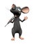 Cartoon mouse singing with microphone.