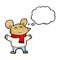 cartoon mouse with thought bubble