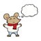 cartoon mouse with thought bubble