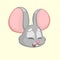 Cartoon mouse. Vector illustration of gray mouse head icon