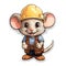A cartoon mouse wearing a hard hat.