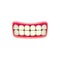 Cartoon mouth with white teeth, vector smile jaws