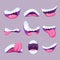 Cartoon mouths expressions vector set