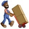 Cartoon of Mover pushing boxes