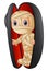 Cartoon mummy in a coffin