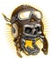 Cartoon mummy skull in retro leather pilot helmet