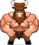 Cartoon Muscular Minotaur