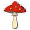 Cartoon mushroom amanita. Vector illustration