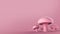 Cartoon Mushroom close up on Pastel Pink Background
