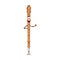 Cartoon musical flute character, music instrument