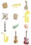 Cartoon musical instrument icon