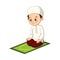 Cartoon Muslim little boy praying