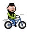 Cartoon Muslim Man Riding bicycle