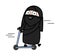 Cartoon Muslim Woman Rides the kick scooter