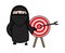 Cartoon Muslim Woman showing dart-board goal